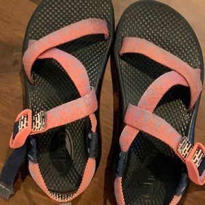 Size 2 Chacos. Great Condition.Peach and teal.